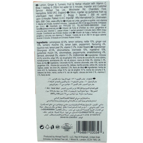 Assortment of Ahmad tea immune boosting tea variants on a wooden table.