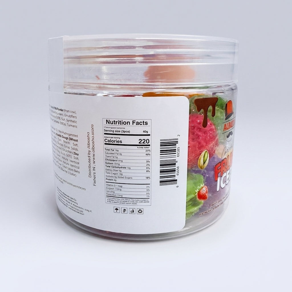 AlBasha Fruit Iced Candies 40g - Premium Mixed Fruit Hard Candy