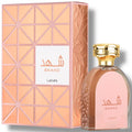 Latafa Shahd Arabian perfume showcasing elegant packaging and design.