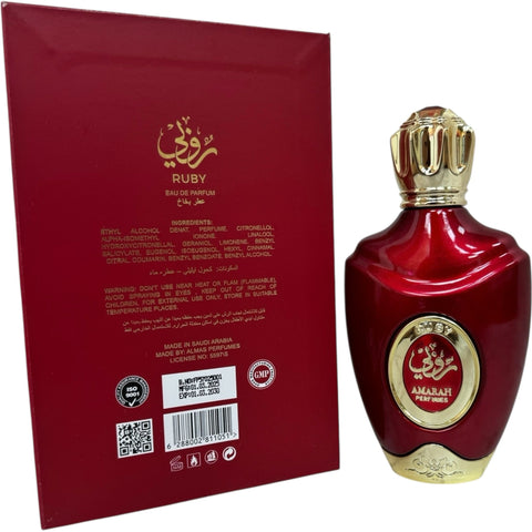 Displaying the exquisitely crafted PERFUME RUBYAMARAH, an exotic perfume for her, ideal for sophisticated women.