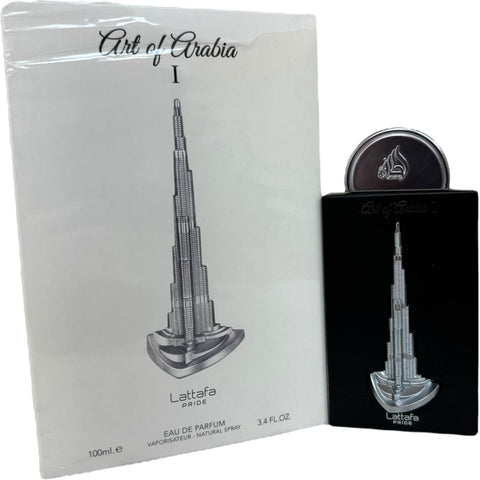 Lattafa Perfume PRIDE ART OF ARABIA SPRAY 100ML displayed elegantly, embodying the rich tradition of a luxury middle eastern scent.