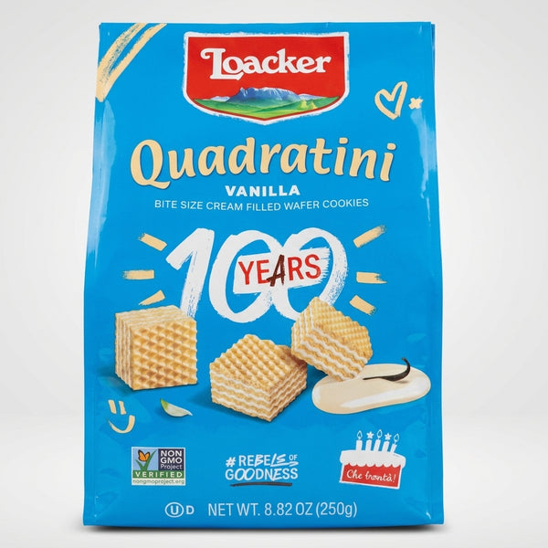Loacker Quadratini Vanilla Wafer Cookies 8.82 oz - 100 Years Anniversary