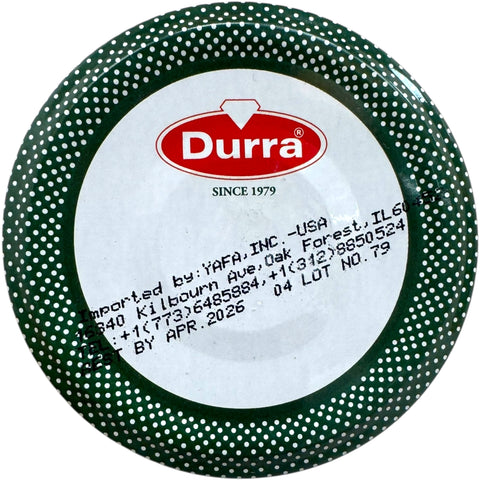 Durra orange jam 430g packaging displayed on a wooden table, perfect for breakfast.