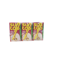 Sun Top apple fruit drink 6-pack with yellow straws and apple graphic on packaging