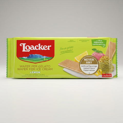 Loacker Wafer for Ice Cream Lemon 125g - Sicilian Lemon Gelato Wafers