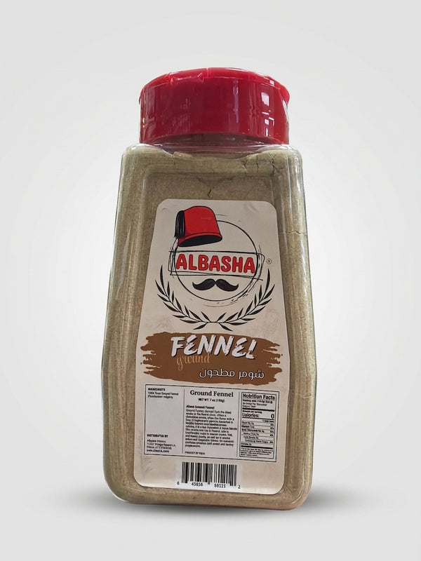 AlBasha Ground Fennel 7 oz - Premium Aromatic Middle Eastern Spice