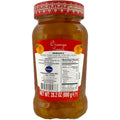 Close-up of Tunas orange jam 800g label highlighting premium quality and flavor.