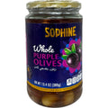 Sophine purple olives packaged from ALBASHA Store - premium purple olives for gourmet cooking.