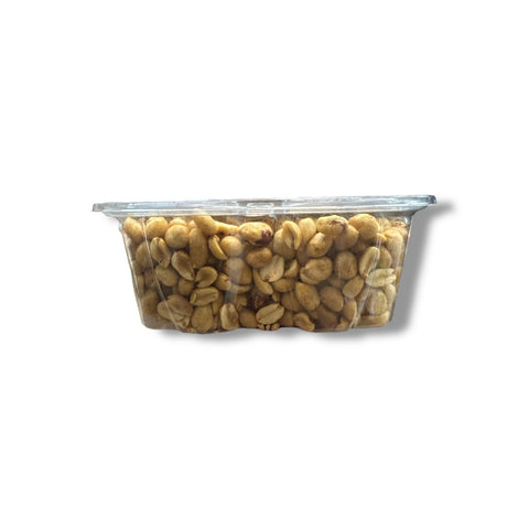 Close-up of Albasha Roasted & Salted Peanuts emphasizing the texture and quality of these premium roasted salted peanuts.