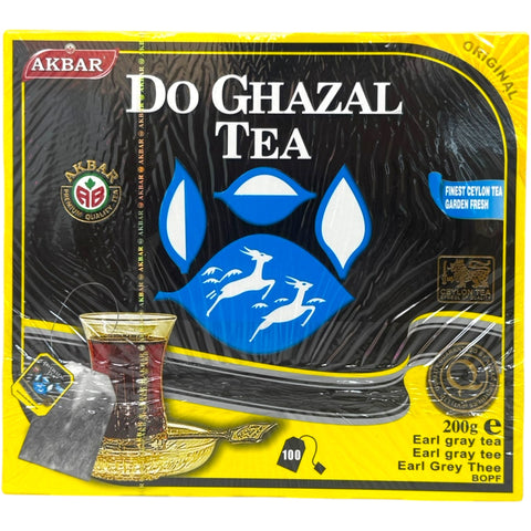 Do Gazal Erly Gray tea bag packaging showcasing premium quality erly gray tea from ALBASHA Store.