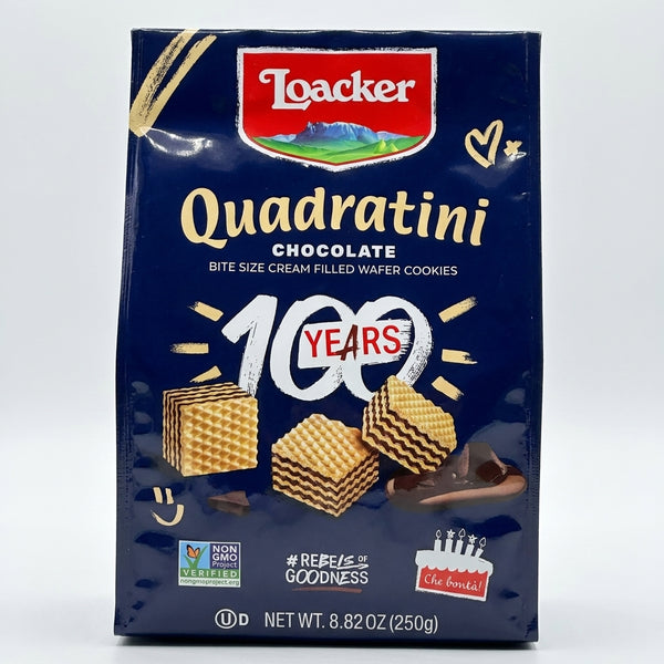 Loacker Quadratini Chocolate Wafer Cookies 8.82oz - 100 Years Anniversary