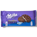 Milka Oreo chocolate cookies package showcasing the delicious Milka chocolate cookies with Oreo filling, perfect for snack enthusiasts.