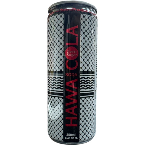 Hawa soda cola zero sugar can featuring Hawa soda zero branding, perfect for health-conscious consumers.