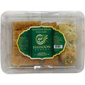 Hasson medium assorted baklava, a traditional baklava dessert made with layers of flaky pastry, nuts, and sweet syrup.