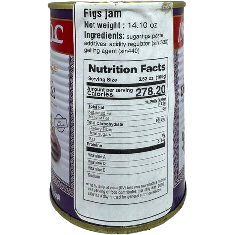 Serving suggestion of Algerian amour fig jam 400g, alongside fresh bread, emphasizing its delicious taste as an Algerian fig jam.