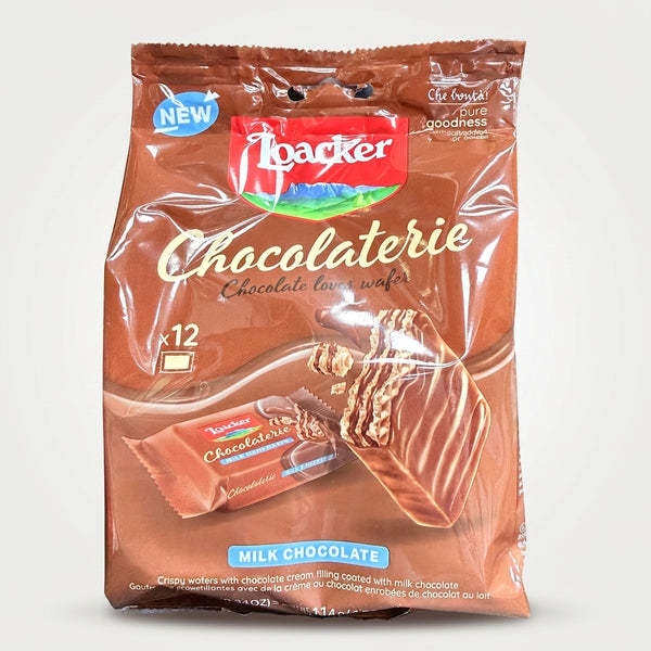 Loacker Chocolaterie Milk Chocolate Wafers 114g - Crispy Italian Wafers