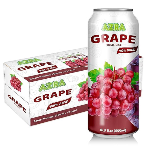 AZRA 100% fruit juice in convenient 500ml cans, showcasing the zero sugar beverages ideal for family-friendly health options.