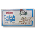 Turkish delight with coconut - a delicious treat featuring soft, chewy texture and shredded coconut flakes, perfect for dessert lovers.