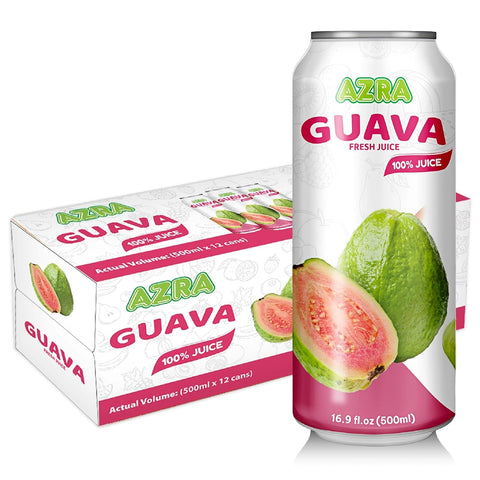 Healthy lifestyle with AZRA 100% organic fruit juice in 500ml cans, offering delicious zero sugar beverages for everyone.
