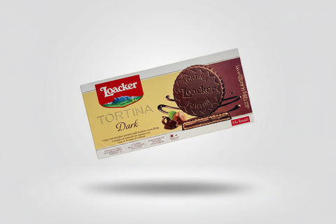 Loacker Tortina Dark Chocolate 126g - Italian Hazelnut Wafer Cookies