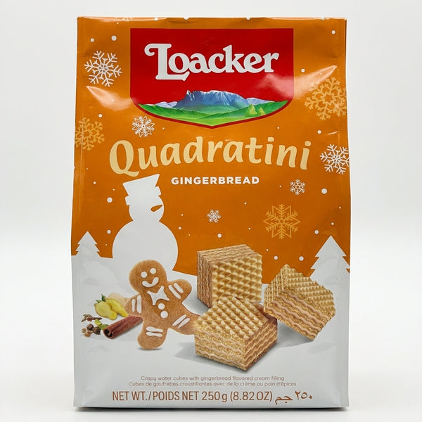 Loacker Quadratini Gingerbread 250g - Festive Wafer Cookies