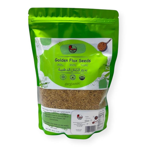 Albasha FLAX SEEDS GOLDEN OG PASTURIZED - Organic flax seeds, high-quality and nutrient-rich, perfect for health-conscious consumers.