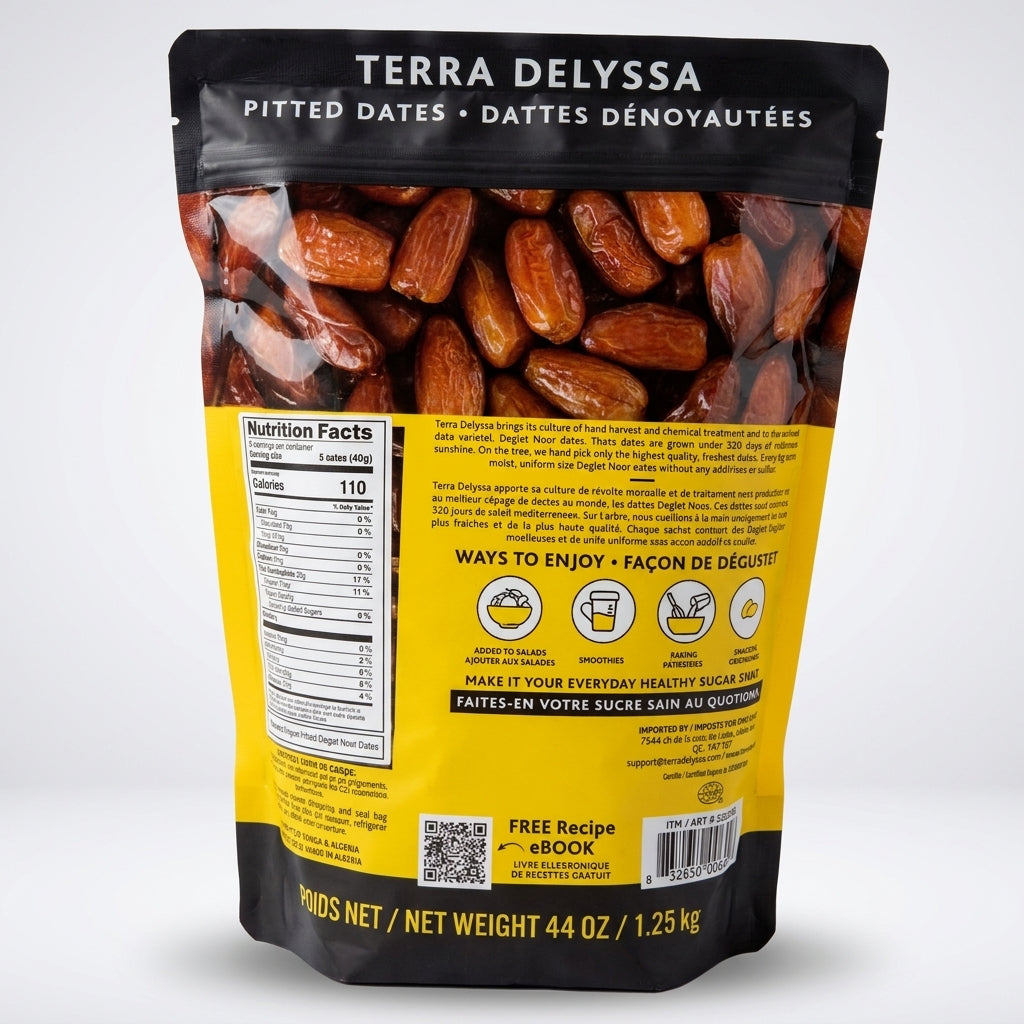 Terra Delyssa Organic Pitted Dates 44 oz - Deglet Noor No Sugar Added