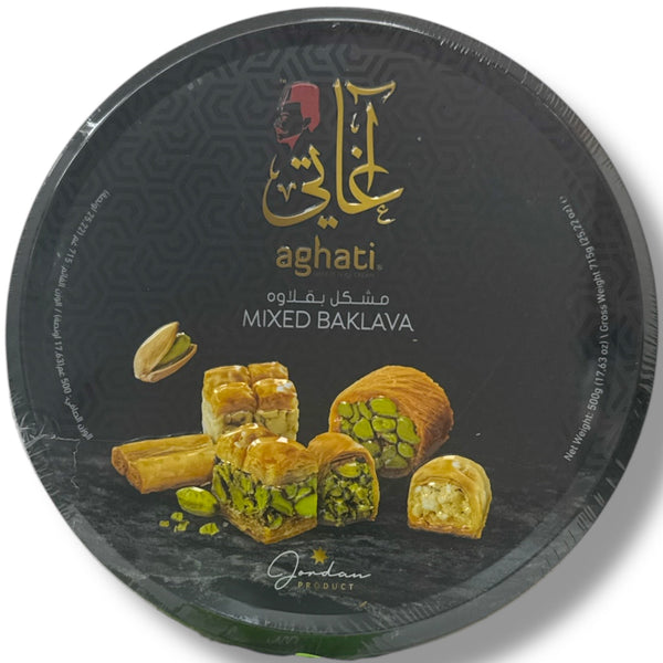 Aghati 500g assorted mixed baklava with pistachios and walnuts in decorative packaging