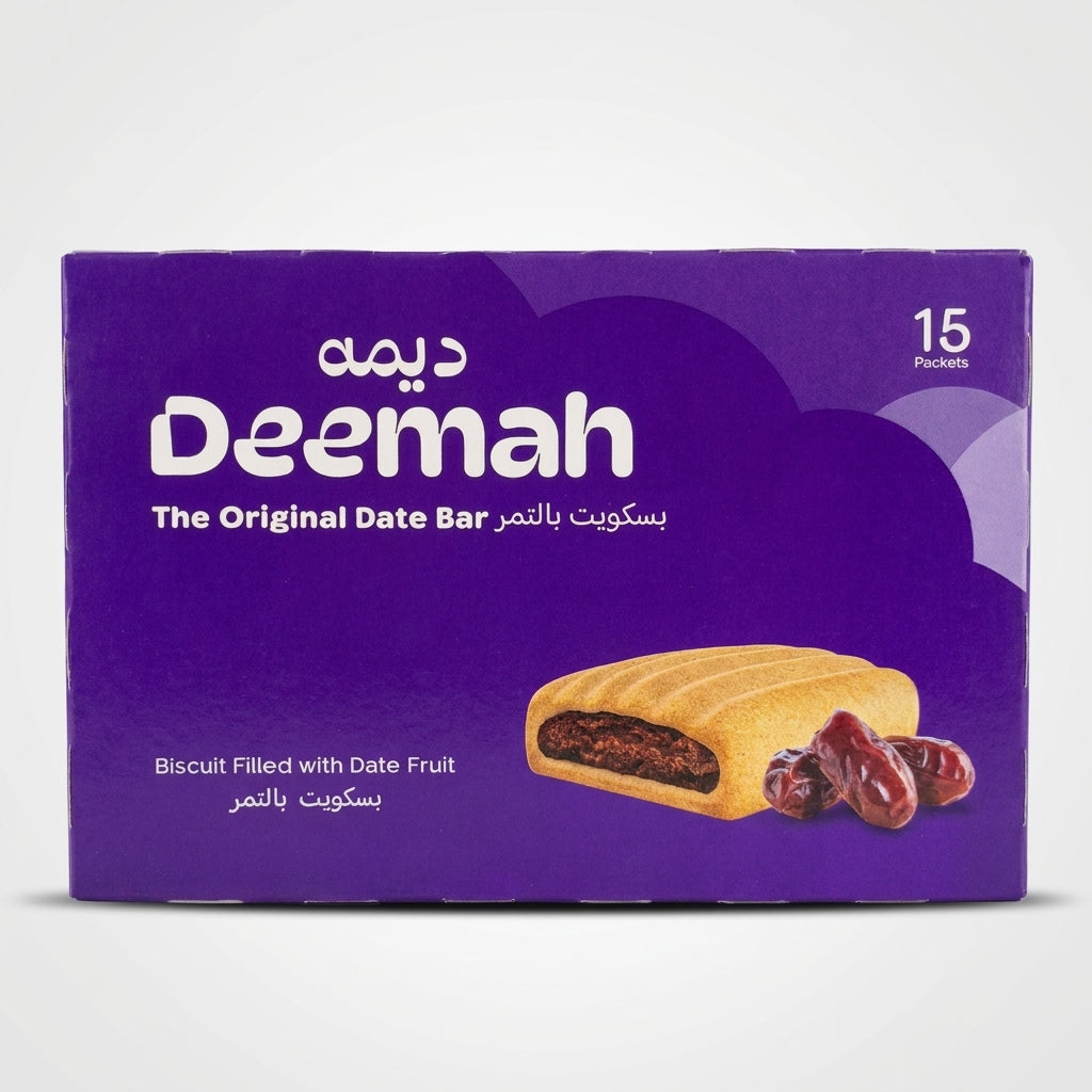 Deemah Original Date Bar 15 Packets - Biscuit Filled with Date Fruit