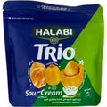 Halabi Trio Peanut and corn sour cream snack, a deliciously nutty flavor peanut corn snack by ALBASHA Store.