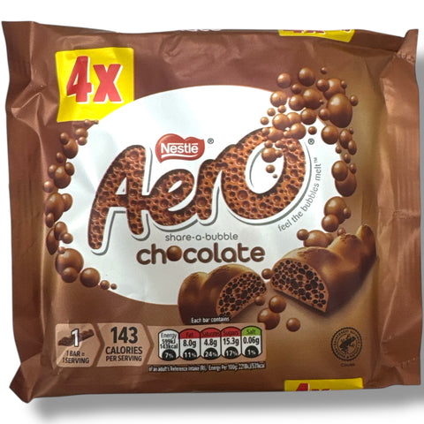Aero chocolate bar displayed elegantly, showcasing its unique texture and packaging. Ideal for chocolate lovers.