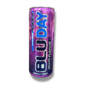 Blu Day Energy Drink – Grape Flavor with B Vitamins, showcasing a vibrant purple can designed for those seeking healthier energy drinks.