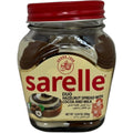 Sarelle duo hazelnut spread with cocoa and milk, featuring a creamy hazelnut chocolate texture, perfect for spreading on toast or using in desserts.