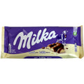 Malka bubbly white chocolate 95g on display, featuring a smooth and creamy texture, ideal for chocolate lovers.