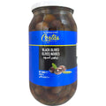 Cortas black olives, premium whole black olives from ALBASHA Store, perfect for salads, cooking, or snacking.