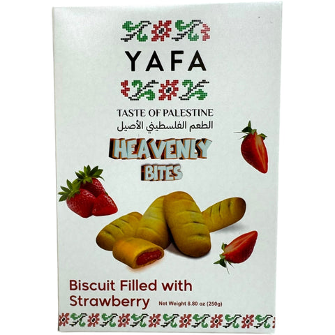Yafa biscuit filled with strawberry showcasing delicious strawberry filled biscuits, perfect for snack lovers.