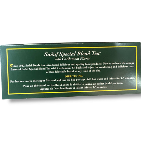 A cup of Sadaf special blend tea served, highlighting the rich aroma and flavor of this special blend tea.