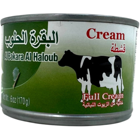 Al bakra al haloub cream ashta - Middle Eastern cream in a jar showcasing its creamy texture and authentic design.