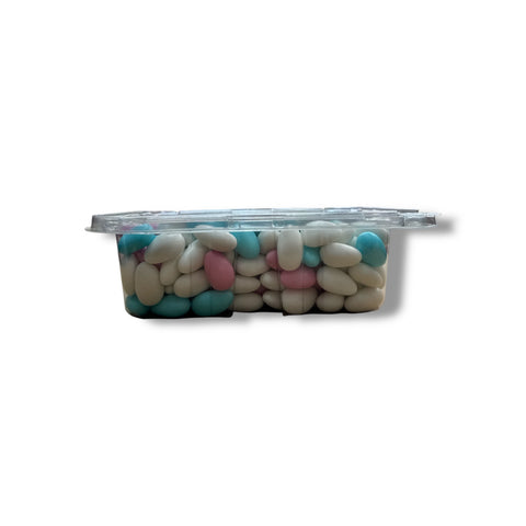 Close-up view of Albasha Jordan almonds, ideal for culinary uses and healthy recipes. Buy Jordan almonds today!