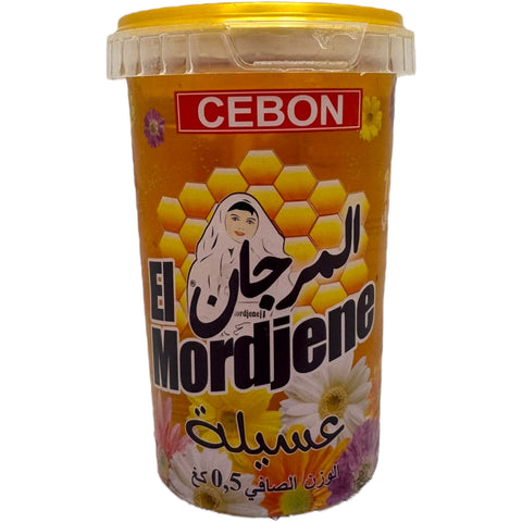 Cebon elmordjene assila 500g product packaging displayed on a wooden table.