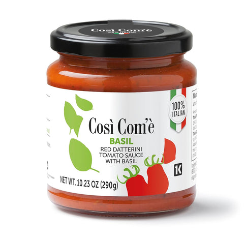 Così Com’è, Red Datterino Tomato Sauce with Basil – 10.23 oz (290 g)