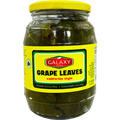 Galaxy grape leaves packaging showcasing high-quality mediterranean grape leaves for culinary use.