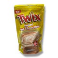 Twix instant hot chocolate product showcasing creamy chocolate flavor and indulgent treat.