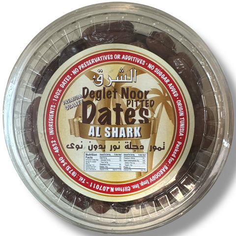 Al shark deglet noor pitted date in elegant packaging showcasing its premium quality.