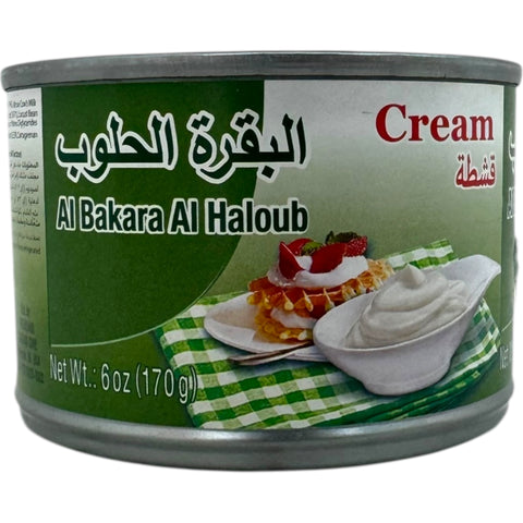 Al bakra al haloub cream ashta - A close-up view of the Middle Eastern cream highlighting its smooth consistency and rich flavor.