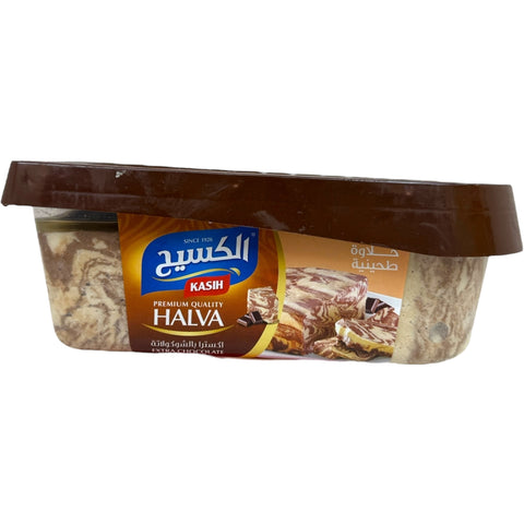 Kasih halva chocolate dessert showcasing its smooth texture and chocolate coating.