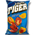 Tiger chips tomato 90g packaging featuring delicious tomato-flavored chips from ALBASHA Store.