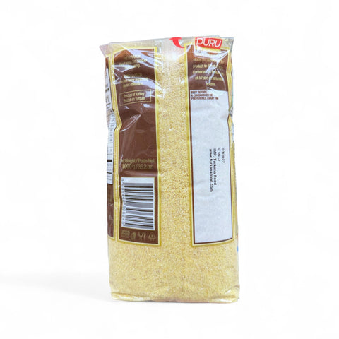 Close-up of DURU EXTRA FINE BULGUR 1KG highlighting the fine texture and natural grains.