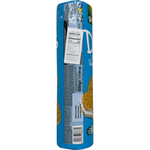 Gullon duo vanilla - delectable vanilla snack cookies perfectly cradled in a vibrant packaging.