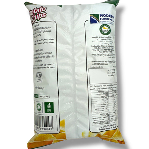 Close-up of Samar potato chips paprika 40g highlighting the crispy texture of paprika potato chips.